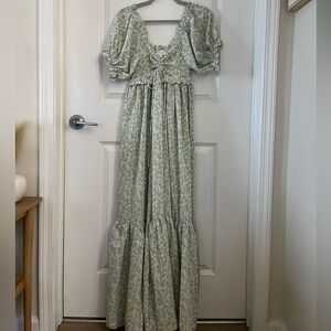 Mable blue/green floral dress - small